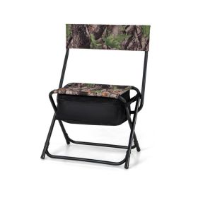 Foldable Patio Chair with Storage Pocket Backrest for Camping Hiking