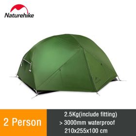 Naturehike Mongar 2 Tent 2 Person Camping Tent Ultralight 20D Nylon Backpacking Waterproof Tent Beach Outdoor Hiking Travel Tent (Color: Amry Green - 210T)