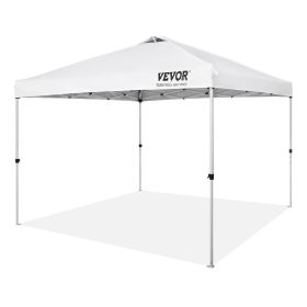 VEVOR Pop Up Canopy Tent, 10 x 10 ft, 250 D PU Silver Coated Tarp, with Portable Roller Bag and 4 Sandbags (default: default)